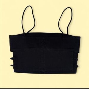 Zara Black Crop Top with Side Cut Outs- S